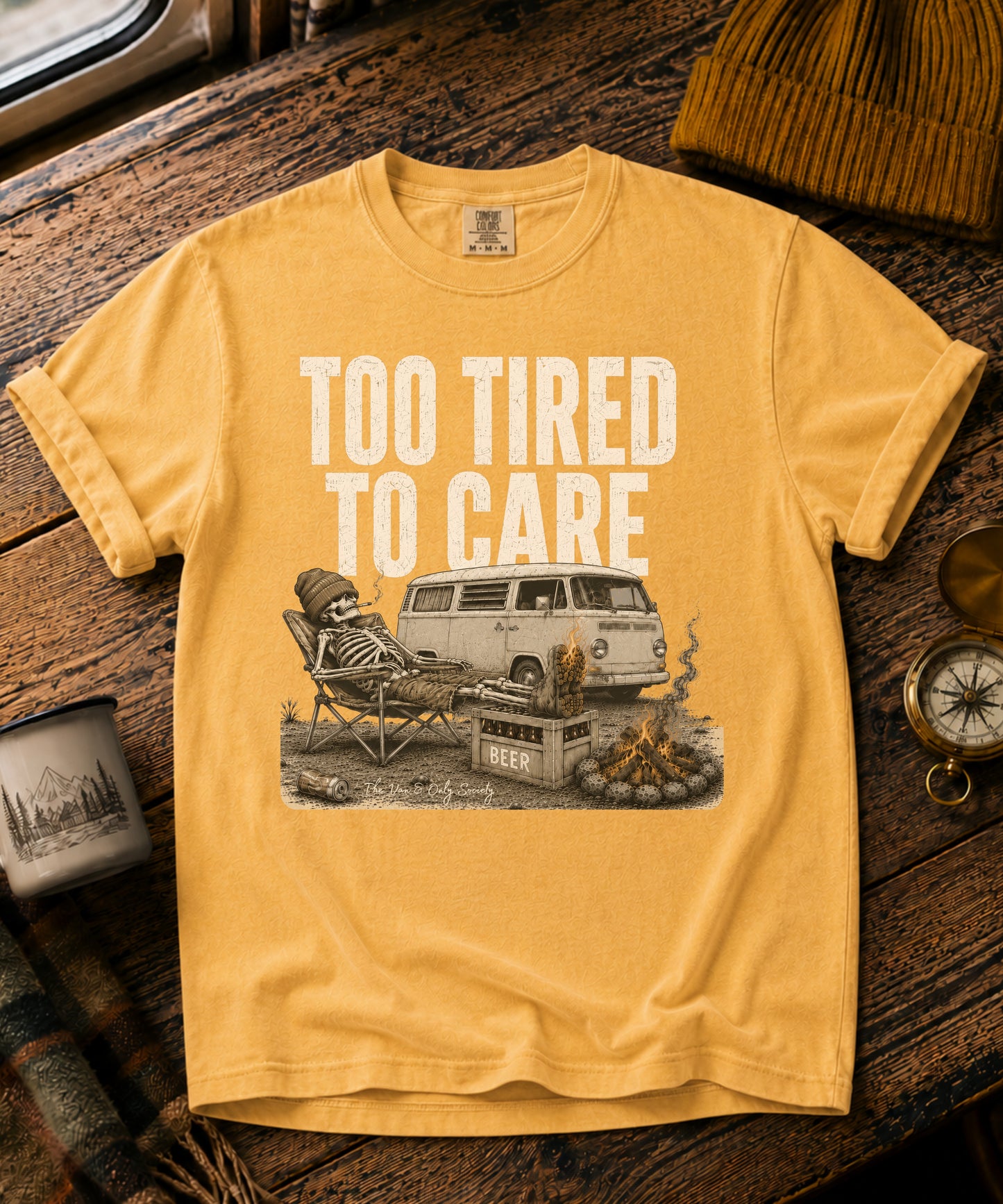 Too Tired To Care Vintage Tee