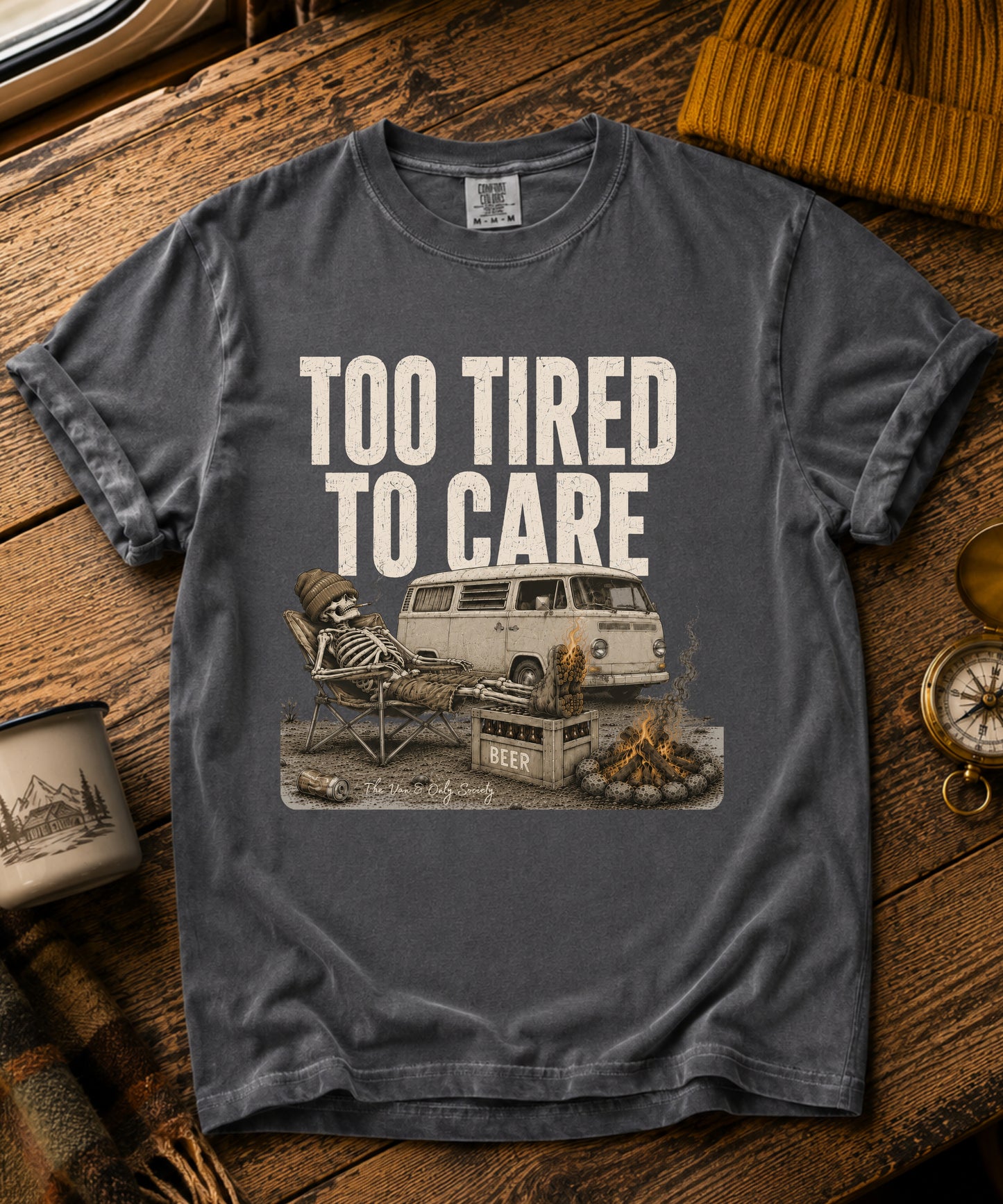 Too Tired To Care Vintage Tee